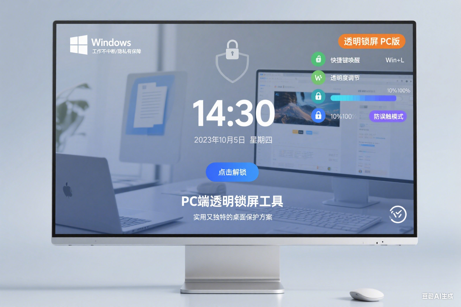 天呐!这款透明锁屏,竟让电脑 “看得见摸不着”!