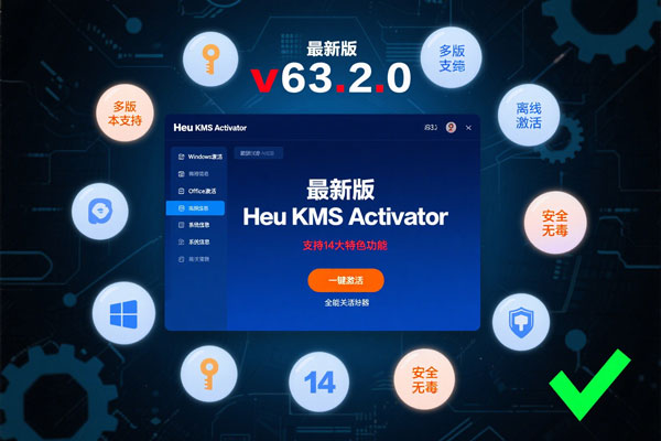 最新版 Heu KMS Activator v63.2.0:支持 14 大特色功能的全能激活神器!