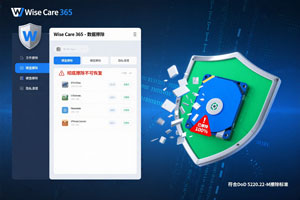 Wise Care 365 专业版,数据擦除,不可恢复