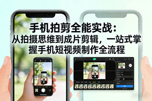 手机拍摄剪辑实战课，一站式掌握手机短视频制作全流程！