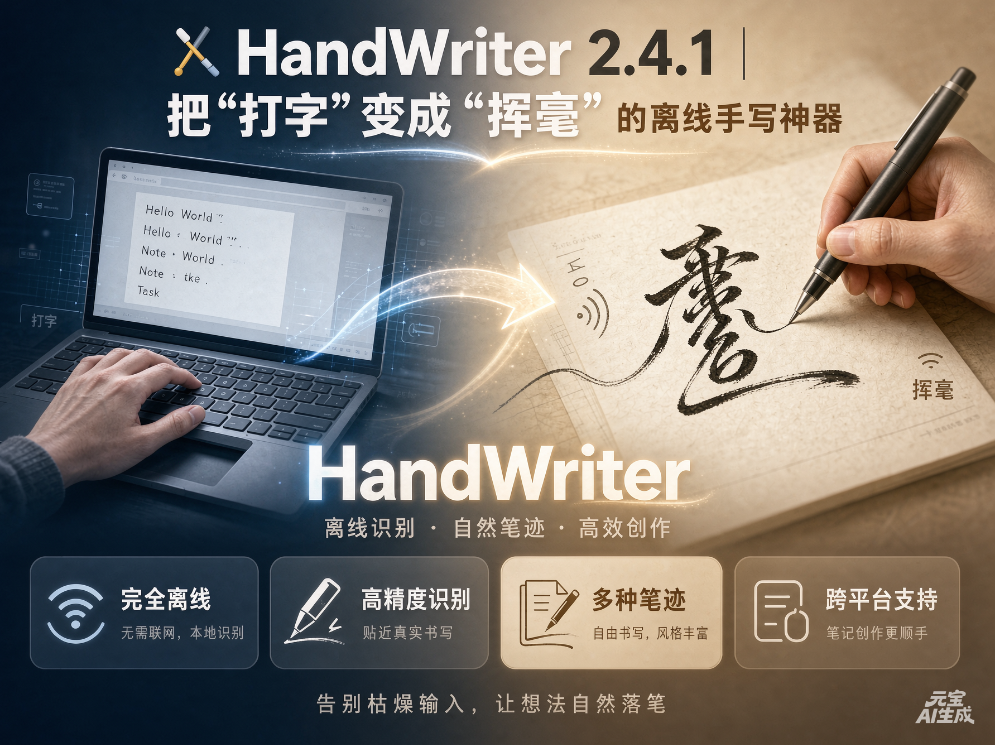 不仅离线还免费！HandWriter：把你的字体库变成“手写模拟器”